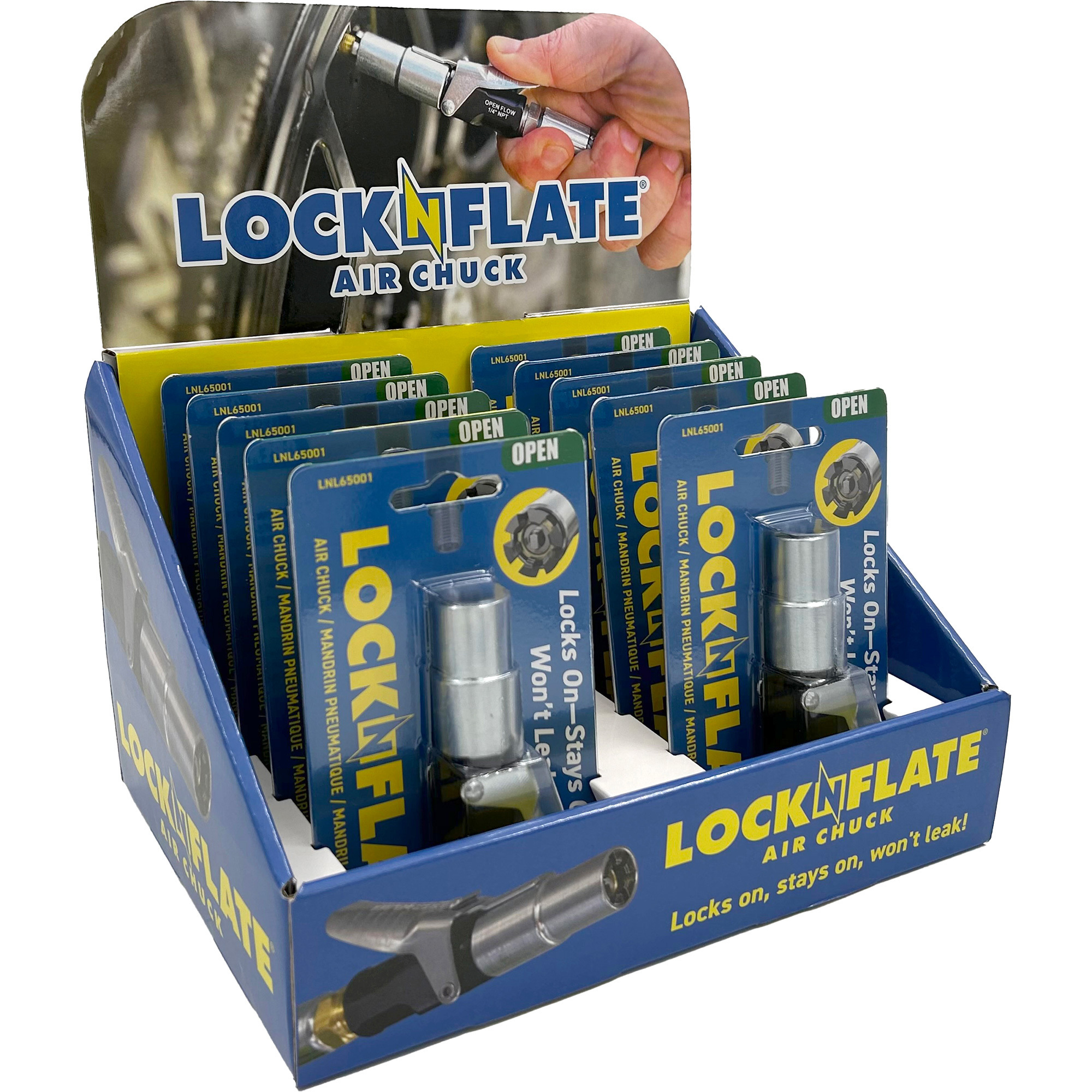 LockNFlate Air Chuck Cardboard Showcase Display Box - Model PP90166